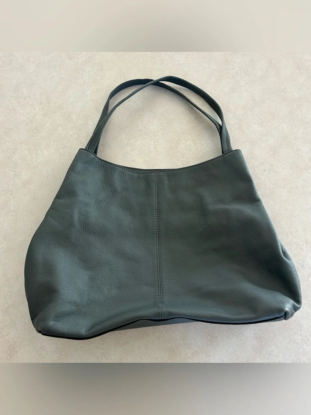 Vince Camuto  Pebbled Leather Tote with Gold Accents